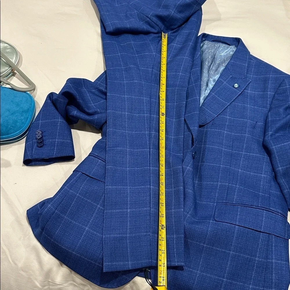Antonio Cardinni Blue Checkered Suit